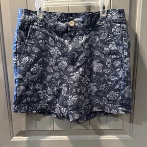 JACHS Girlfriend Navy and White Floral Shorts